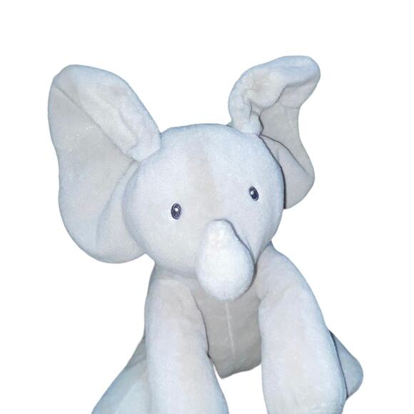 Baby Gund Plush Elephant Flappy Singing Peek A Boo Toy Gray Animated Tested 11" - Picture 10 of 10